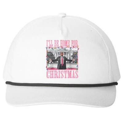 ILl Be Home For Christmas Santa Funny Trump Xmas Pajamas Snapback Five-Panel Rope Hat