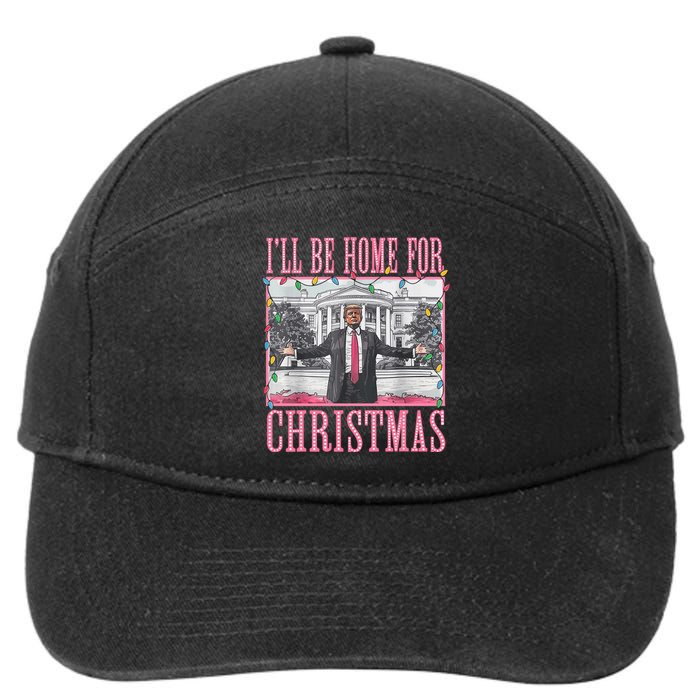 ILl Be Home For Christmas Santa Funny Trump Xmas Pajamas 7-Panel Snapback Hat