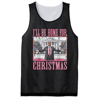 ILl Be Home For Christmas Santa Funny Trump Xmas Pajamas Mesh Reversible Basketball Jersey Tank