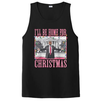 ILl Be Home For Christmas Santa Funny Trump Xmas Pajamas PosiCharge Competitor Tank