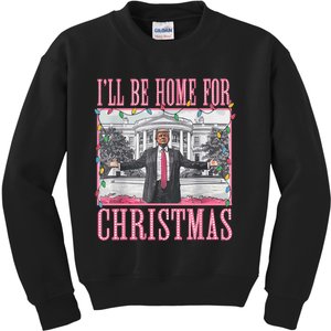 ILl Be Home For Christmas Santa Funny Trump Xmas Pajamas Kids Sweatshirt