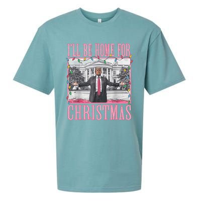 ILl Be Home For Christmas Santa Funny Trump Xmas Pajamas Sueded Cloud Jersey T-Shirt