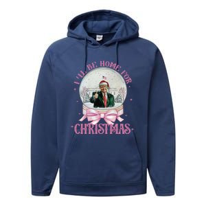 ILl Be Home For Christmas Trump Xmas 2024 Cute Gift Performance Fleece Hoodie