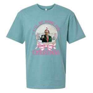 ILl Be Home For Christmas Trump Xmas 2024 Cute Gift Sueded Cloud Jersey T-Shirt