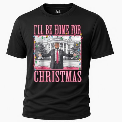 ILl Be Home For Christmas Santa Funny Trump Xmas Pajamas Cooling Performance Crew T-Shirt