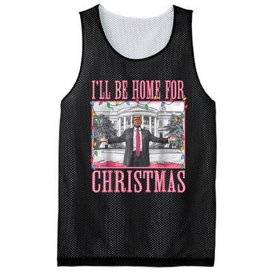 ILl Be Home For Christmas Santa Funny Trump Xmas Pajamas Mesh Reversible Basketball Jersey Tank