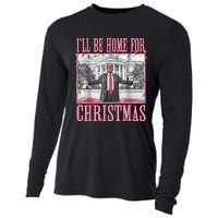 ILl Be Home For Christmas Santa Funny Trump Xmas Pajamas Cooling Performance Long Sleeve Crew