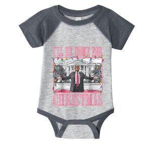 ILl Be Home For Christmas Santa Funny Trump Xmas Pajamas Infant Baby Jersey Bodysuit