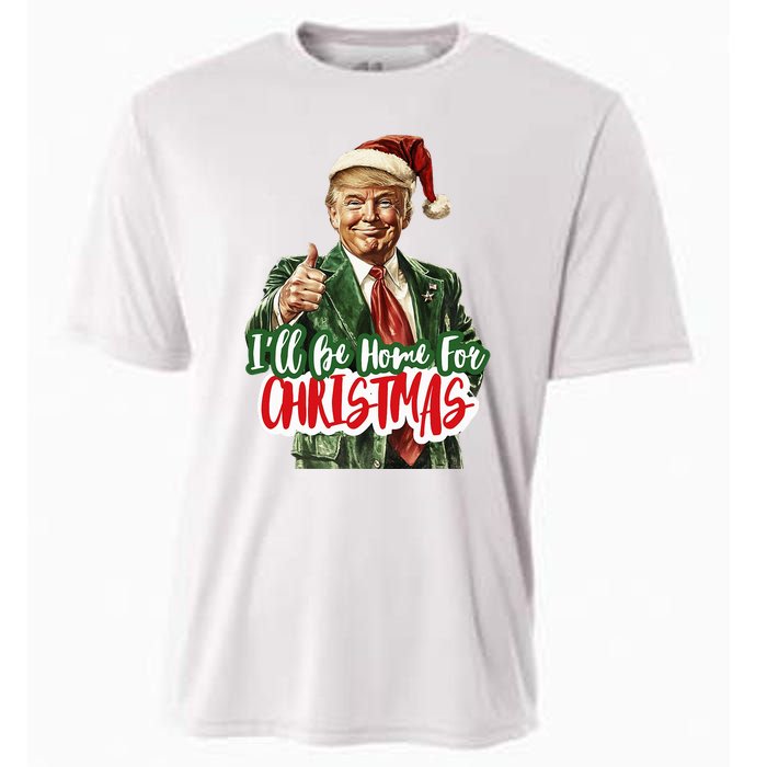 ILl Be Home For Christmas Santa Trump Xmas Pajamas Funny Cooling Performance Crew T-Shirt