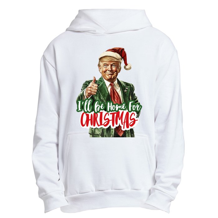 ILl Be Home For Christmas Santa Trump Xmas Pajamas Funny Urban Pullover Hoodie