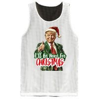 ILl Be Home For Christmas Santa Trump Xmas Pajamas Funny Mesh Reversible Basketball Jersey Tank