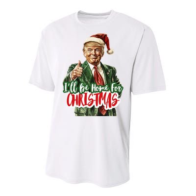 ILl Be Home For Christmas Santa Trump Xmas Pajamas Funny Performance Sprint T-Shirt