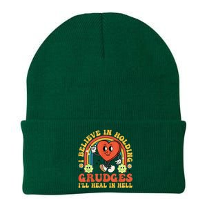 I Believe In Holding Grudges Ill Heal In Hell Rainbow Heart Gift Knit Cap Winter Beanie