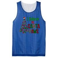 I Believe In Santa Paws Chrismas Dog Mom Leopard Print Cute Gift Mesh Reversible Basketball Jersey Tank