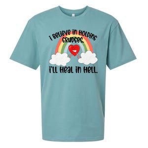 I Believe In Holding Grudges I’ll Heal In Hell Sueded Cloud Jersey T-Shirt