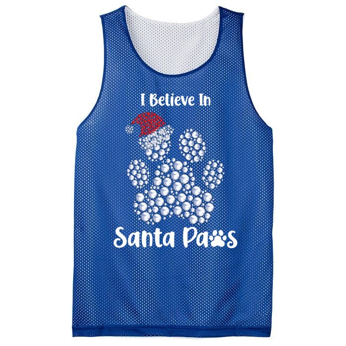 I Believe In Santa Paws Dog Lover Christmas Gift Mesh Reversible Basketball Jersey Tank