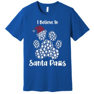 I Believe In Santa Paws Dog Lover Christmas Gift Premium T-Shirt