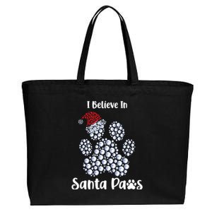 I Believe In Santa Paws Dog Lover Christmas Gift Cotton Canvas Jumbo Tote