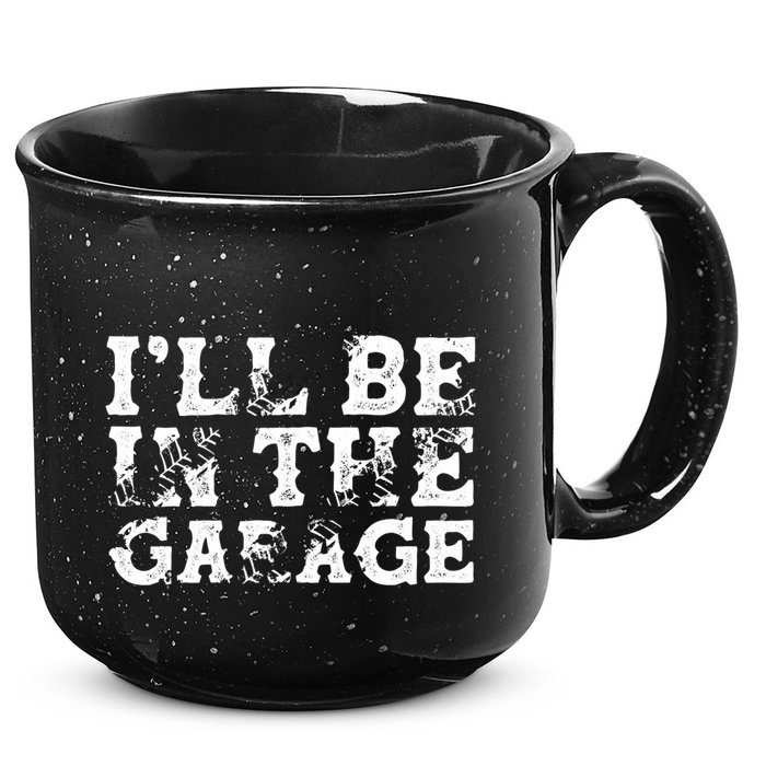 ILl Be In The Garage Auto Mechanic Project Car Sweat 15oz Campfire Ceramic Mug