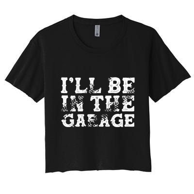 ILl Be In The Garage Auto Mechanic Project Car Sweat Crop Top