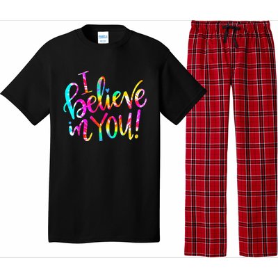 I Believe In You Tie Dye Teacher Test Day Testing Pajama Set