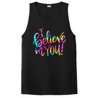 I Believe In You Tie Dye Teacher Test Day Testing PosiCharge Competitor Tank