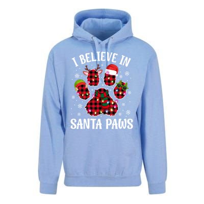 I Believe In Santa Paws Funny Dog Hat Christmas Xmas Cool Gift Unisex Surf Hoodie