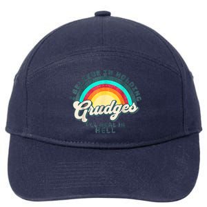 I Believe In Holding Grudges Ill Heal In Hell Heart Rainbow 7-Panel Snapback Hat