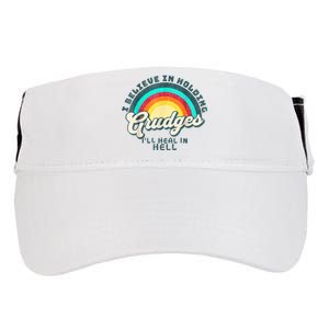 I Believe In Holding Grudges Ill Heal In Hell Heart Rainbow Adult Drive Performance Visor