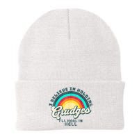 I Believe In Holding Grudges Ill Heal In Hell Heart Rainbow Knit Cap Winter Beanie