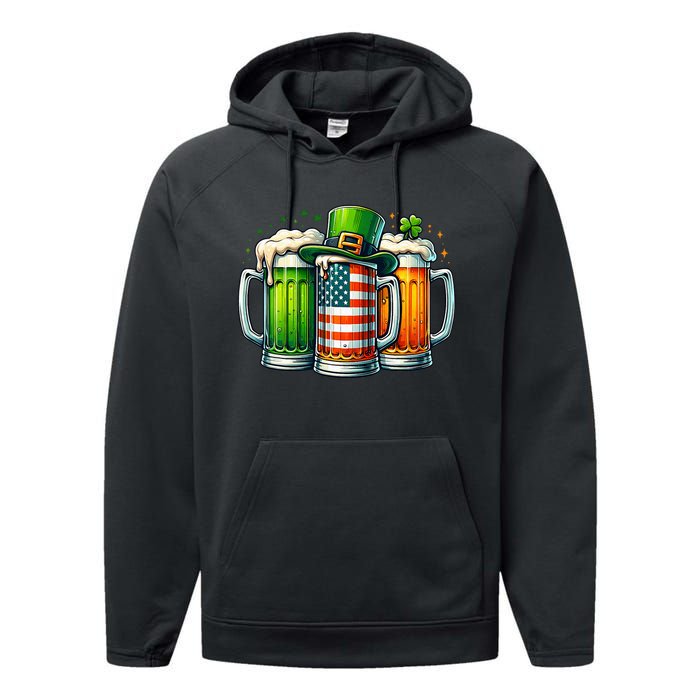 Irish Beer Ireland St Patricks Day Drinking Party Performance Fleece Hoodie