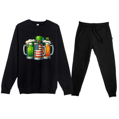 Irish Beer Ireland St Patricks Day Drinking Party Premium Crewneck Sweatsuit Set