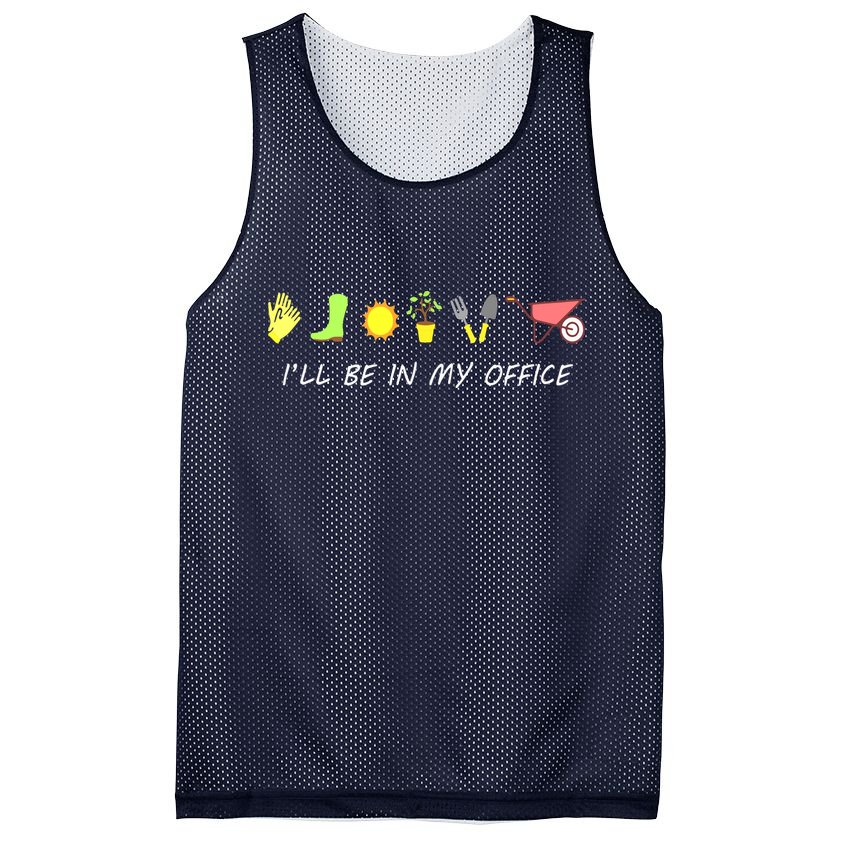 I'll Be In My Office Garden Funny Distressed Gardening Mesh Reversible Basketball Jersey Tank