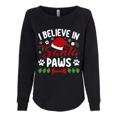 I Believe In Santa Paws Gift Womens California Wash Sweatshirt