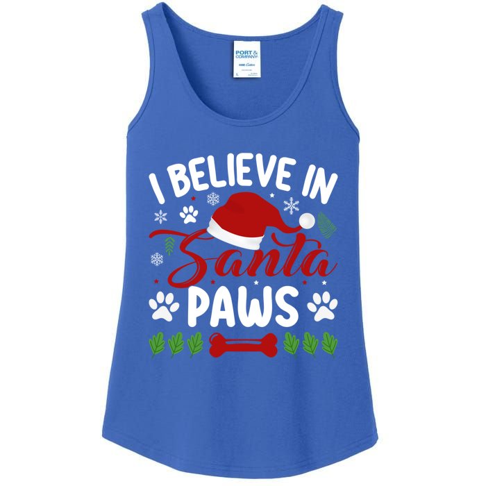 I Believe In Santa Paws Gift Ladies Essential Tank