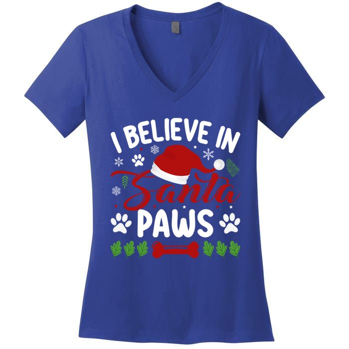 I Believe In Santa Paws Gift Women's V-Neck T-Shirt