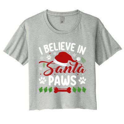 I Believe In Santa Paws Gift Women's Crop Top Tee