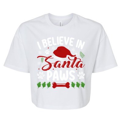 I Believe In Santa Paws Gift Bella+Canvas Jersey Crop Tee