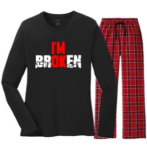 Im Broken Women's Long Sleeve Flannel Pajama Set 