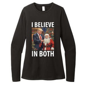 I Believe In Both Trump And Santa Funny Pro Trump Christmas Womens CVC Long Sleeve Shirt