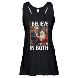 I Believe In Both Trump And Santa Funny Pro Trump Christmas Ladies Essential Flowy Tank