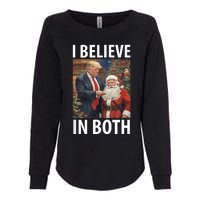 I Believe In Both Trump And Santa Funny Pro Trump Christmas Womens California Wash Sweatshirt