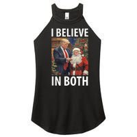 I Believe In Both Trump And Santa Funny Pro Trump Christmas Women's Perfect Tri Rocker Tank