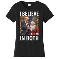 I Believe In Both Trump And Santa Funny Pro Trump Christmas Women's T-Shirt