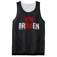 I'M Broken Invisible Illness I'M OK Broken Mesh Reversible Basketball Jersey Tank