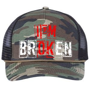 I'M Broken Invisible Illness I'M OK Broken Retro Rope Trucker Hat Cap