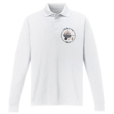 ILl Be In My Office Wheelbarrow Garden Lover Performance Long Sleeve Polo