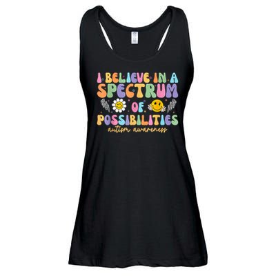 I Believe In A Spectrum Of Possibilities Autism Awareness Ladies Essential Flowy Tank