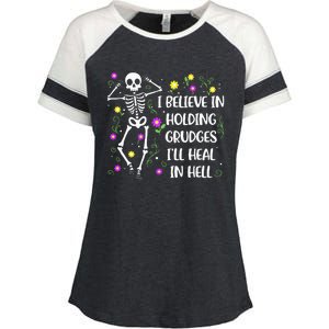 I Believe In Holding Grudges Ill Heal In Hell Enza Ladies Jersey Colorblock Tee