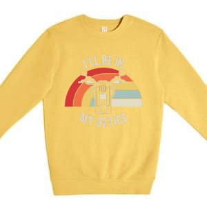 ILl Be In My Office Motorcycle Adventure Retro Premium Crewneck Sweatshirt